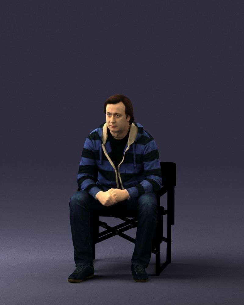 Man is sitting on a chair 0182 3D Print Ready 3D print model_30