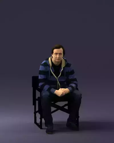 Man is sitting on a chair 0182 3D Print Ready 3D print model