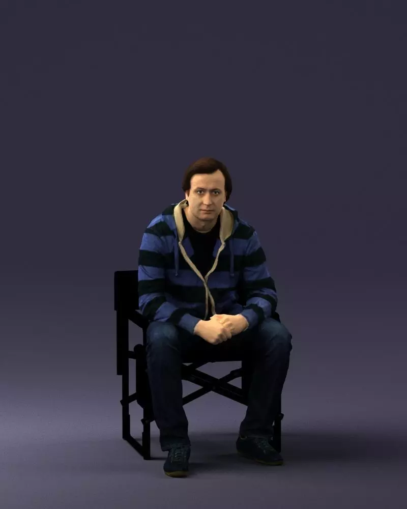 Man is sitting on a chair 0182 3D Print Ready 3D print model_0