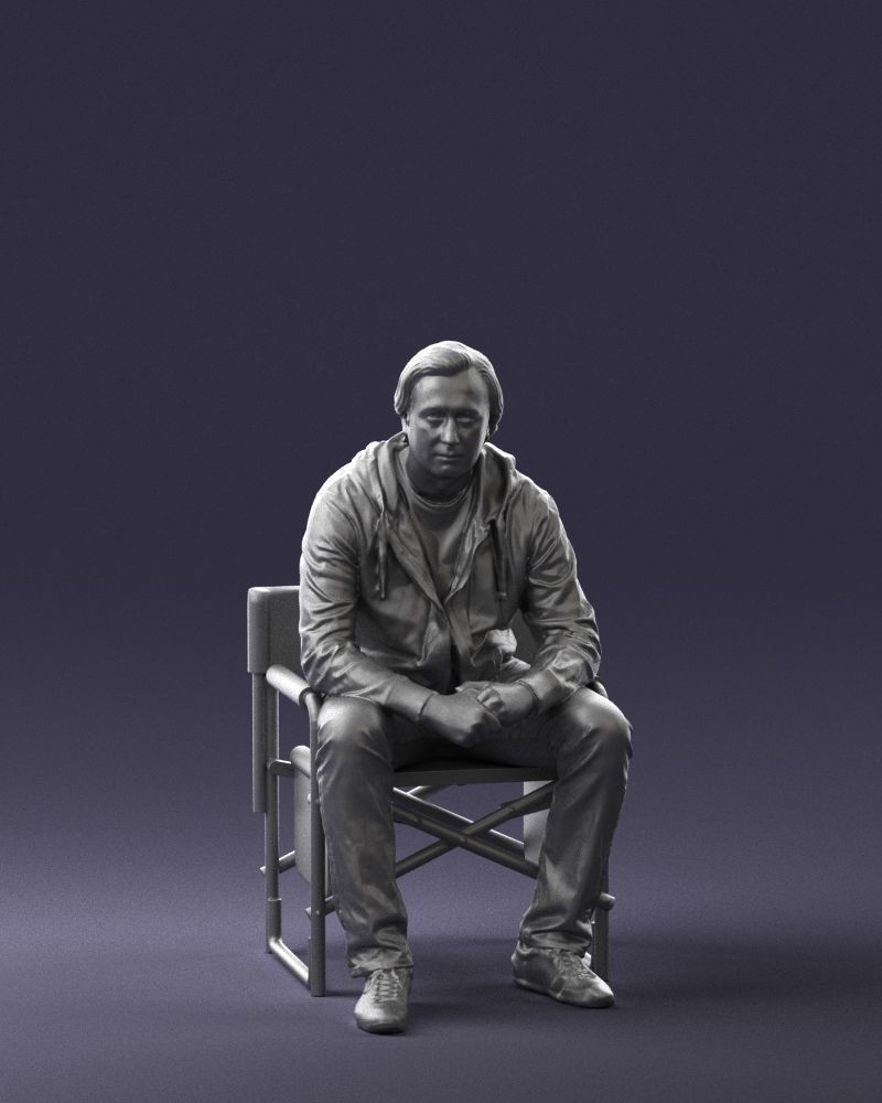 Man is sitting on a chair 0182 3D Print Ready 3D print model_1
