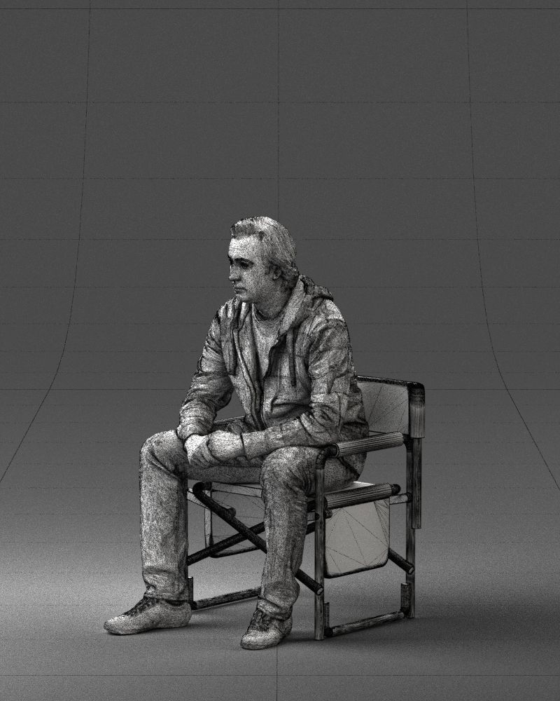 Man is sitting on a chair 0182 3D Print Ready 3D print model_29