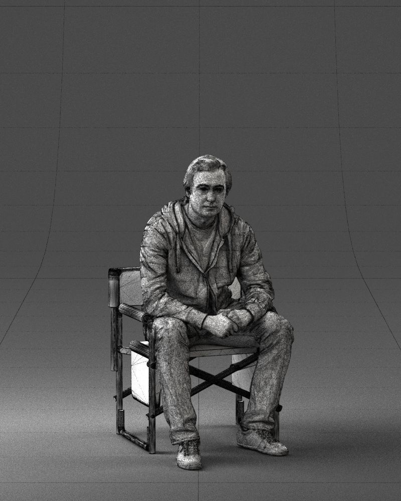 Man is sitting on a chair 0182 3D Print Ready 3D print model_5