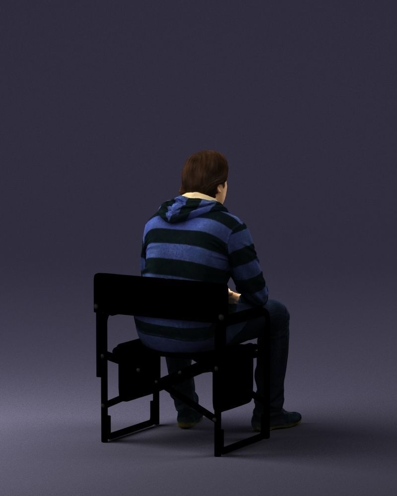 Man is sitting on a chair 0182 3D Print Ready 3D print model_15
