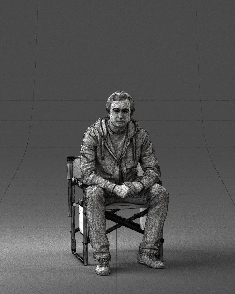 Man is sitting on a chair 0182 3D Print Ready 3D print model_38