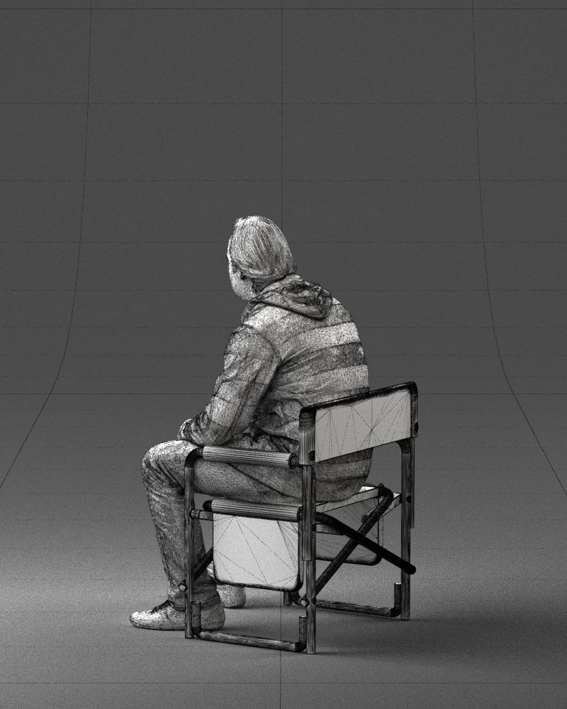 Man is sitting on a chair 0182 3D Print Ready 3D print model_23