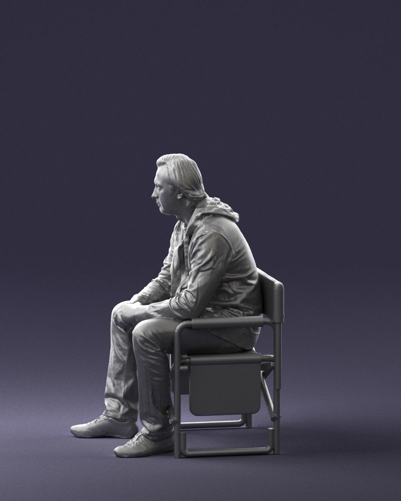 Man is sitting on a chair 0182 3D Print Ready 3D print model_25