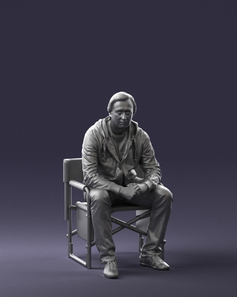 Man is sitting on a chair 0182 3D Print Ready 3D print model_4