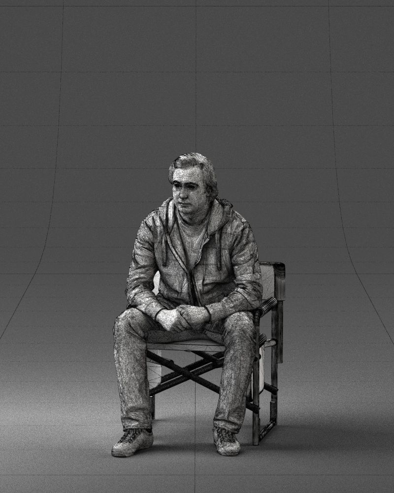 Man is sitting on a chair 0182 3D Print Ready 3D print model_32