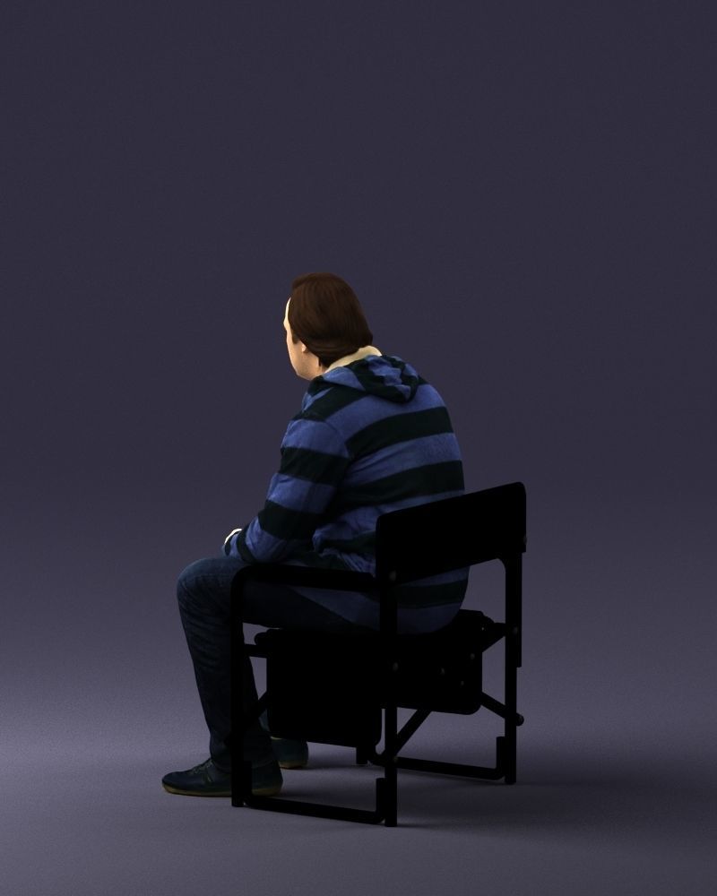 Man is sitting on a chair 0182 3D Print Ready 3D print model_21