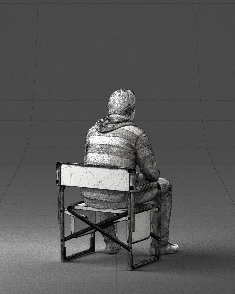 Man is sitting on a chair 0182 3D Print Ready 3D print model_17