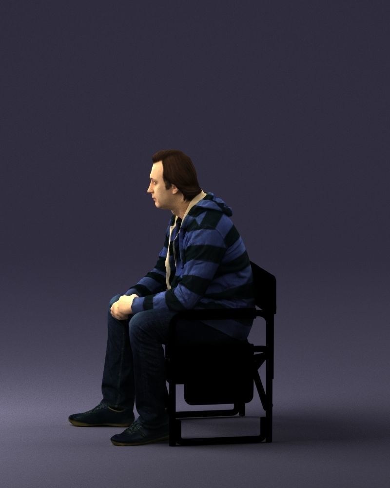 Man is sitting on a chair 0182 3D Print Ready 3D print model_24