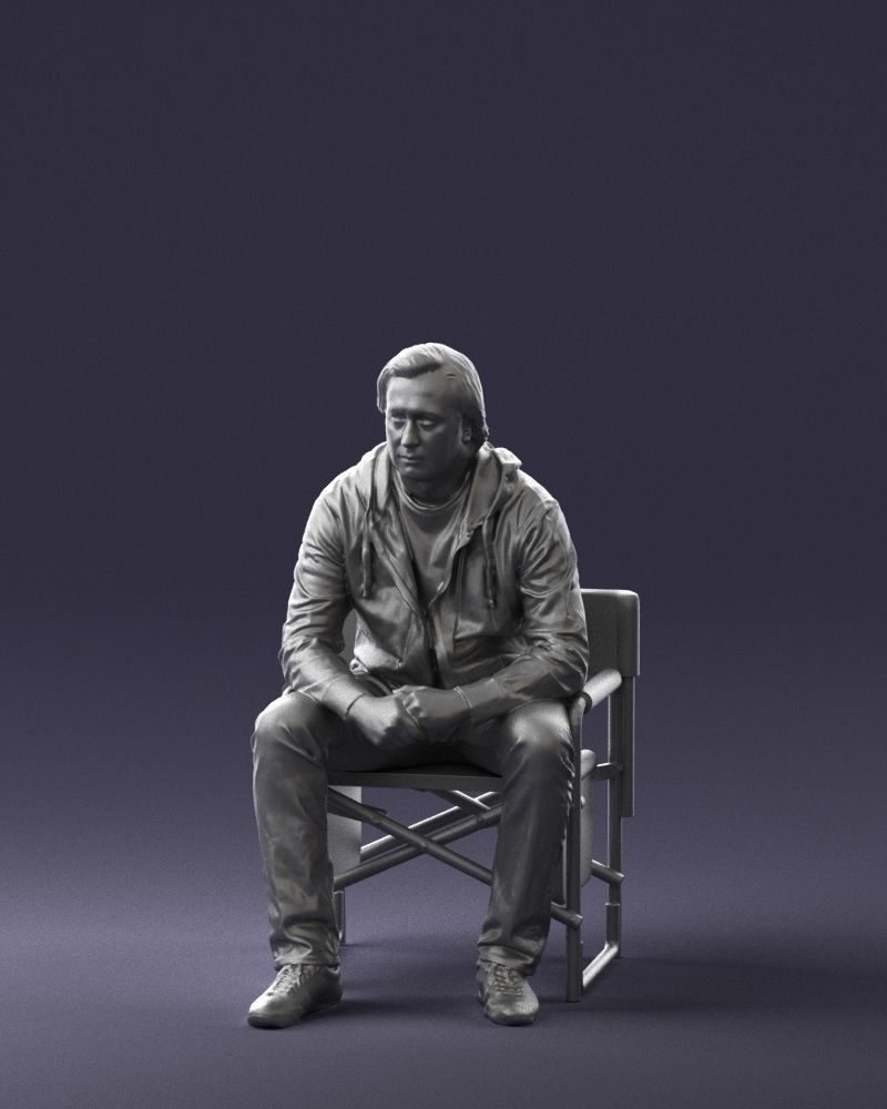 Man is sitting on a chair 0182 3D Print Ready 3D print model_31