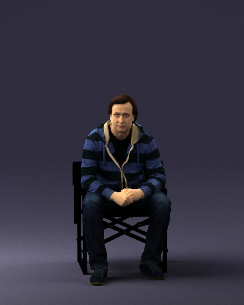 Man is sitting on a chair 0182 3D Print Ready 3D print model_33