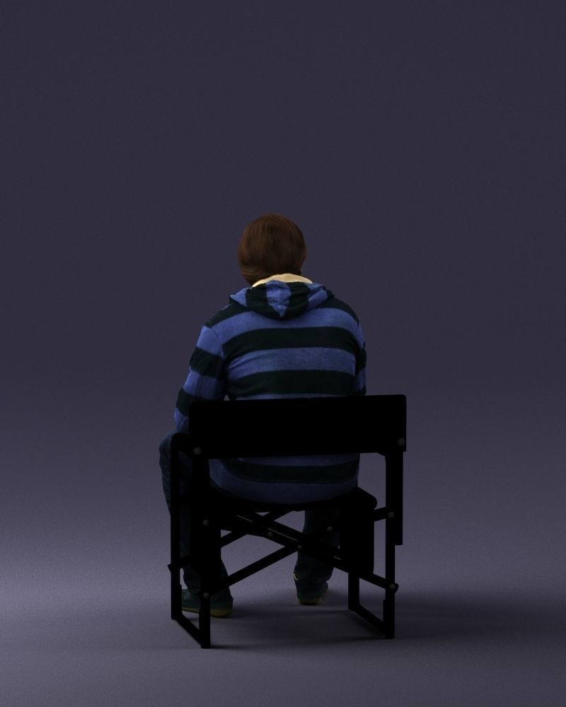 Man is sitting on a chair 0182 3D Print Ready 3D print model_18