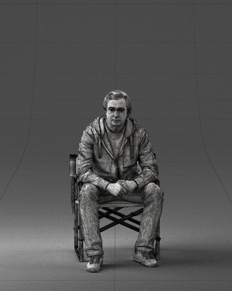 Man is sitting on a chair 0182 3D Print Ready 3D print model_35