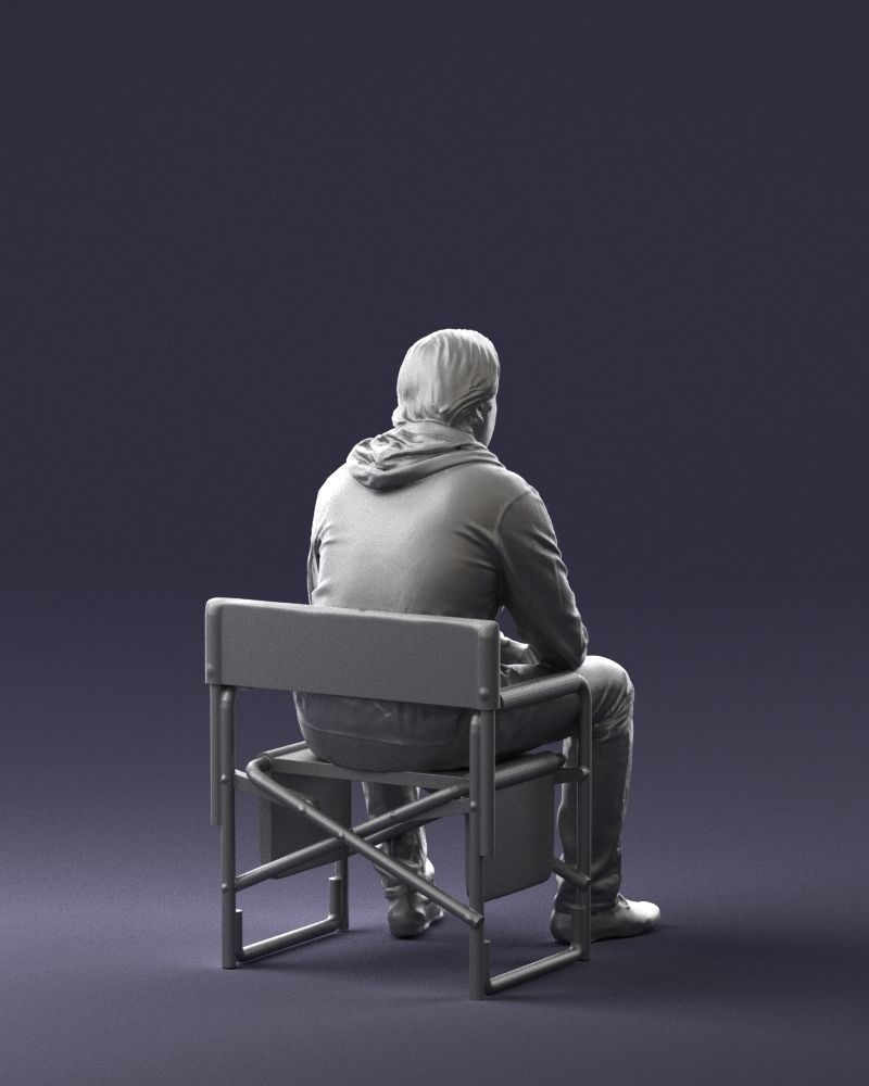 Man is sitting on a chair 0182 3D Print Ready 3D print model_16