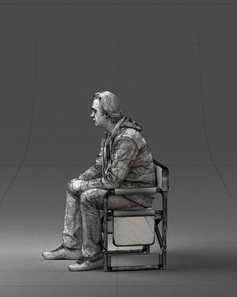 Man is sitting on a chair 0182 3D Print Ready 3D print model_26