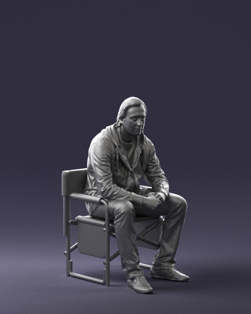 Man is sitting on a chair 0182 3D Print Ready 3D print model_7