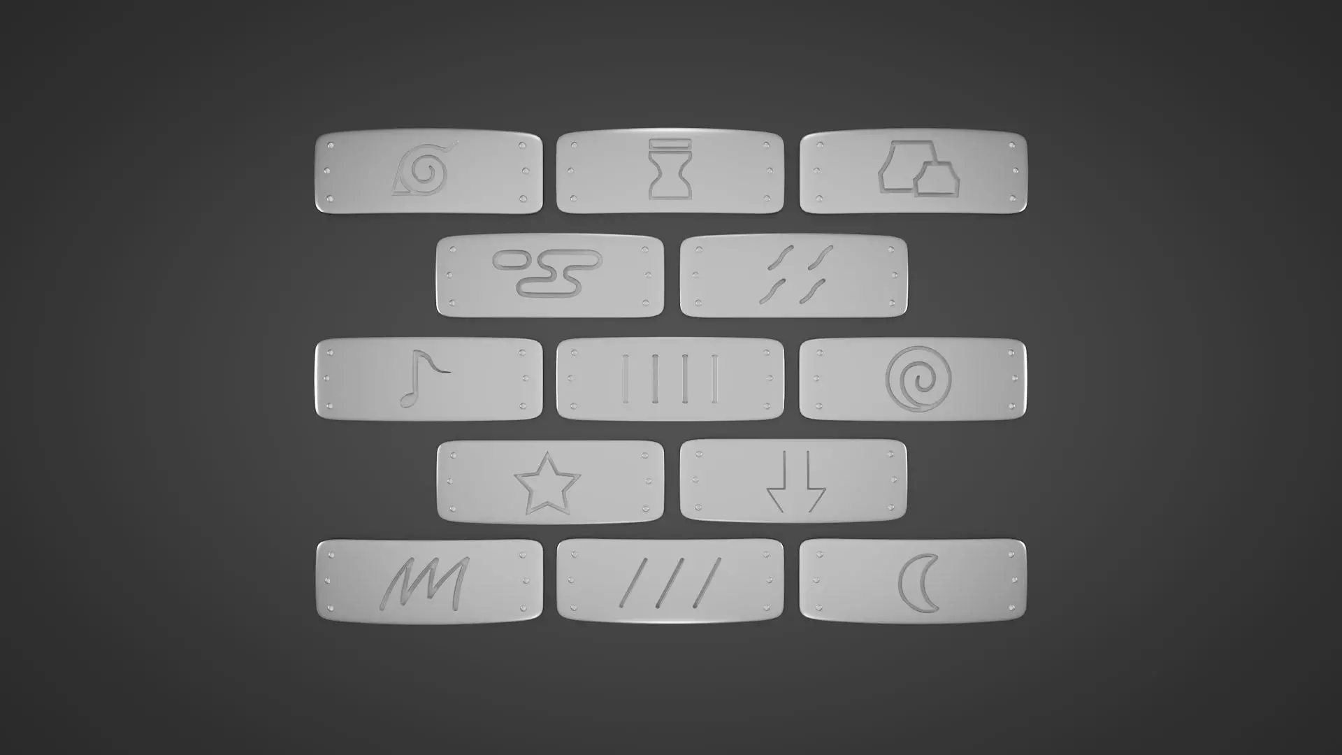 Naruto - Headbands 3D Model Collection_0