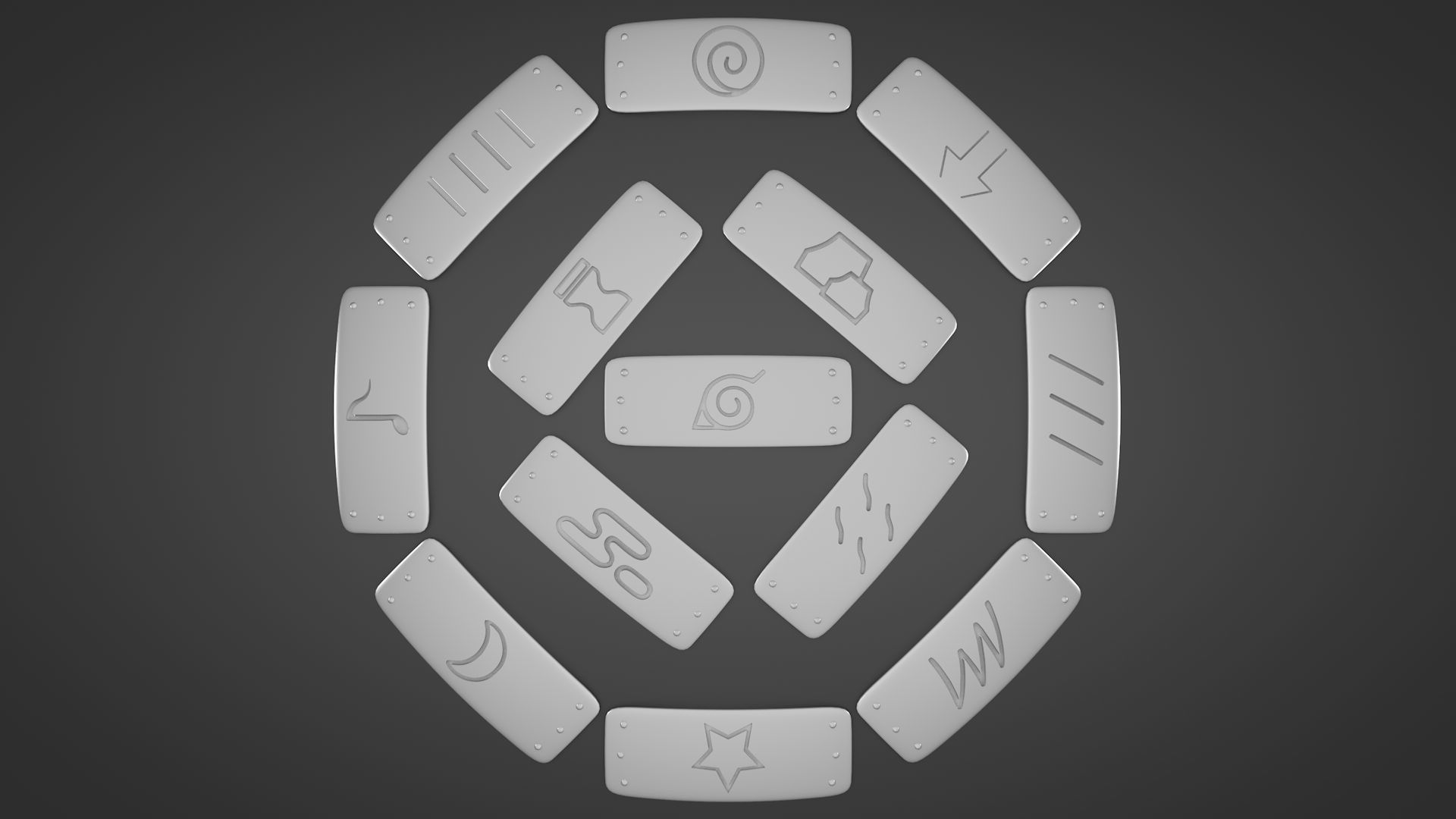 Naruto - Headbands 3D Model Collection_1