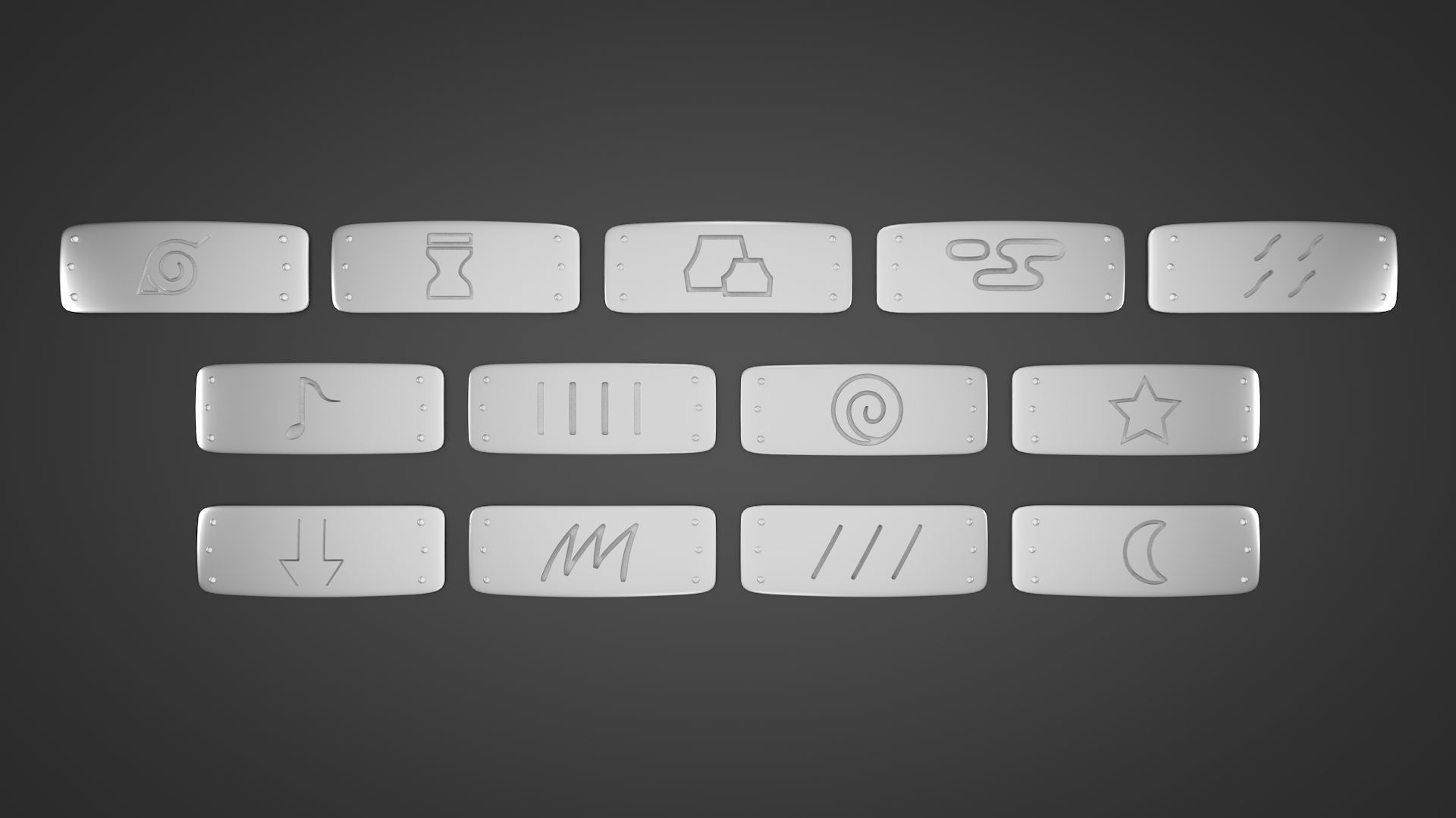 Naruto - Headbands 3D Model Collection_2