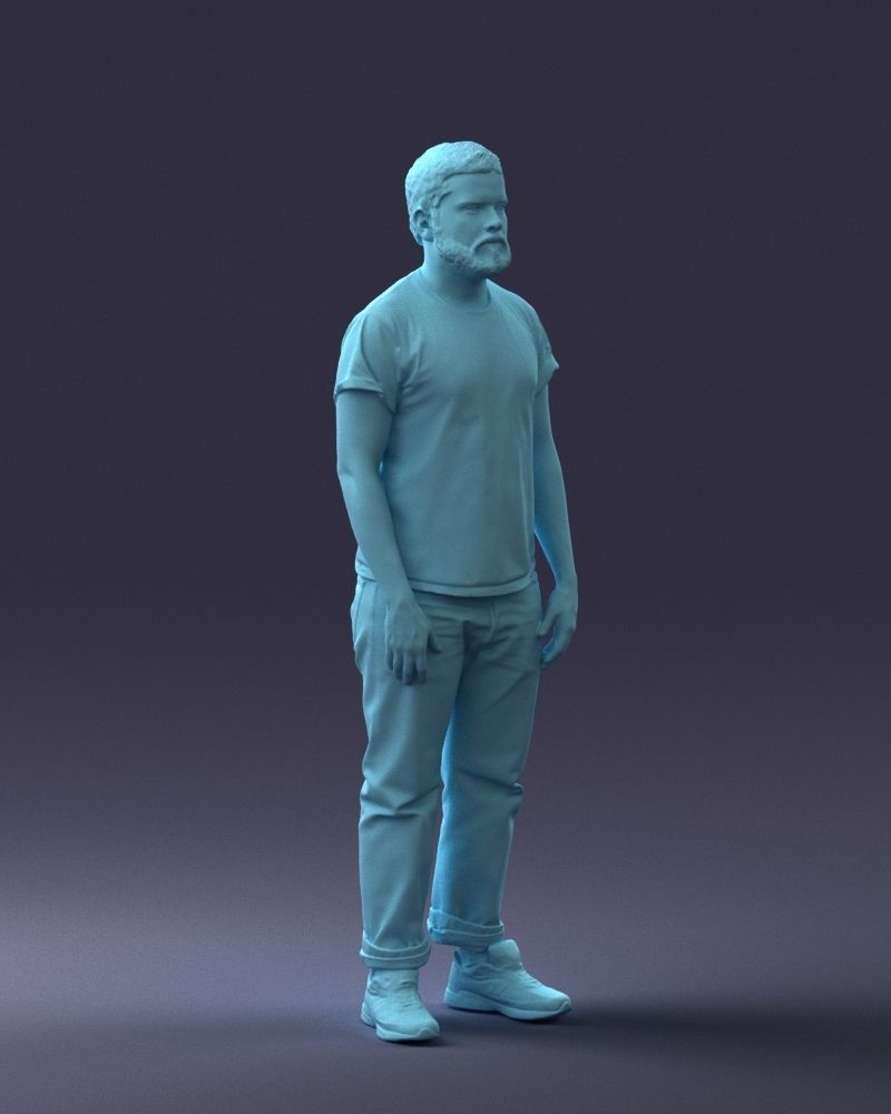 000127 Bearded Man in Graphic TShirt 0521 3dp 3D print model_19