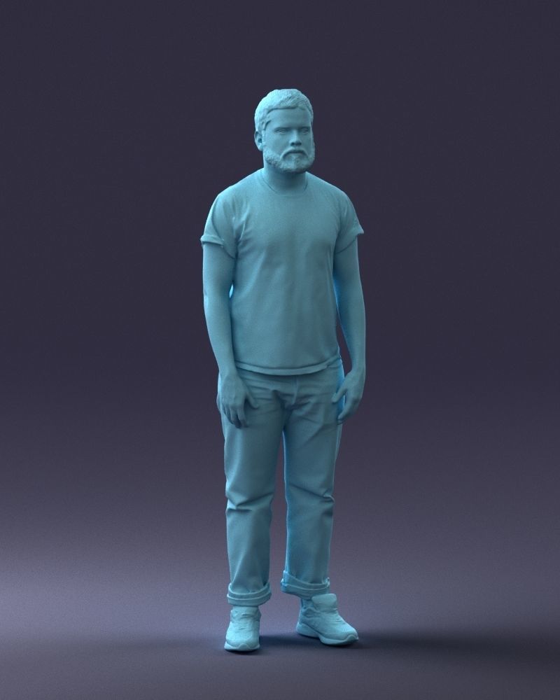 000127 Bearded Man in Graphic TShirt 0521 3dp 3D print model_13