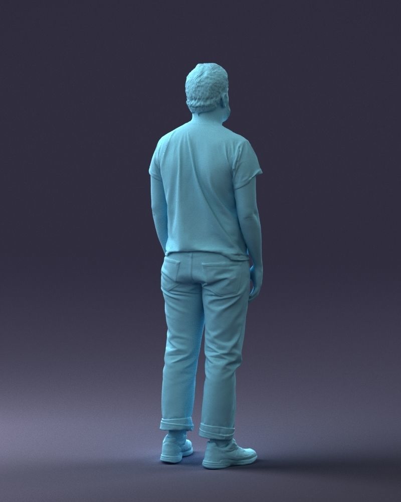 000127 Bearded Man in Graphic TShirt 0521 3dp 3D print model_40