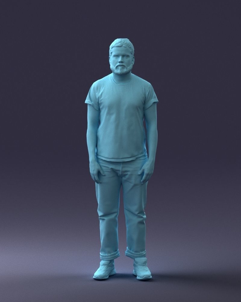 000127 Bearded Man in Graphic TShirt 0521 3dp 3D print model_85