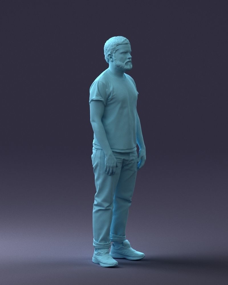000127 Bearded Man in Graphic TShirt 0521 3dp 3D print model_22