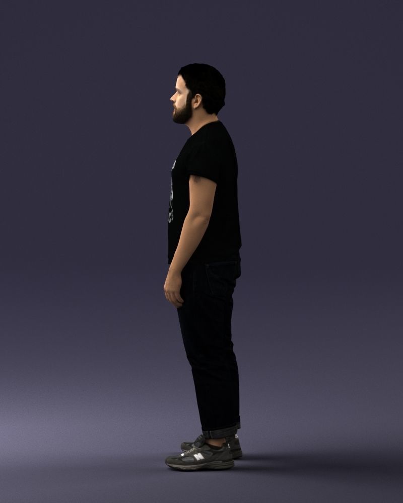 000127 Bearded Man in Graphic TShirt 0521 3dp 3D print model_57