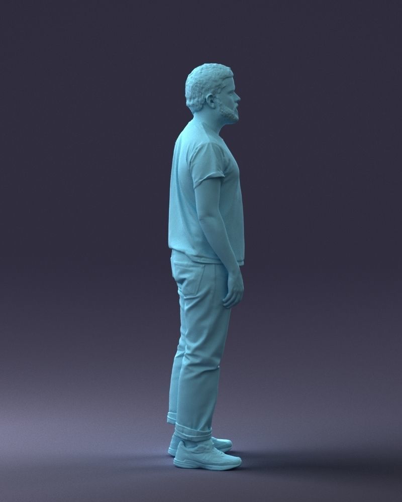 000127 Bearded Man in Graphic TShirt 0521 3dp 3D print model_31