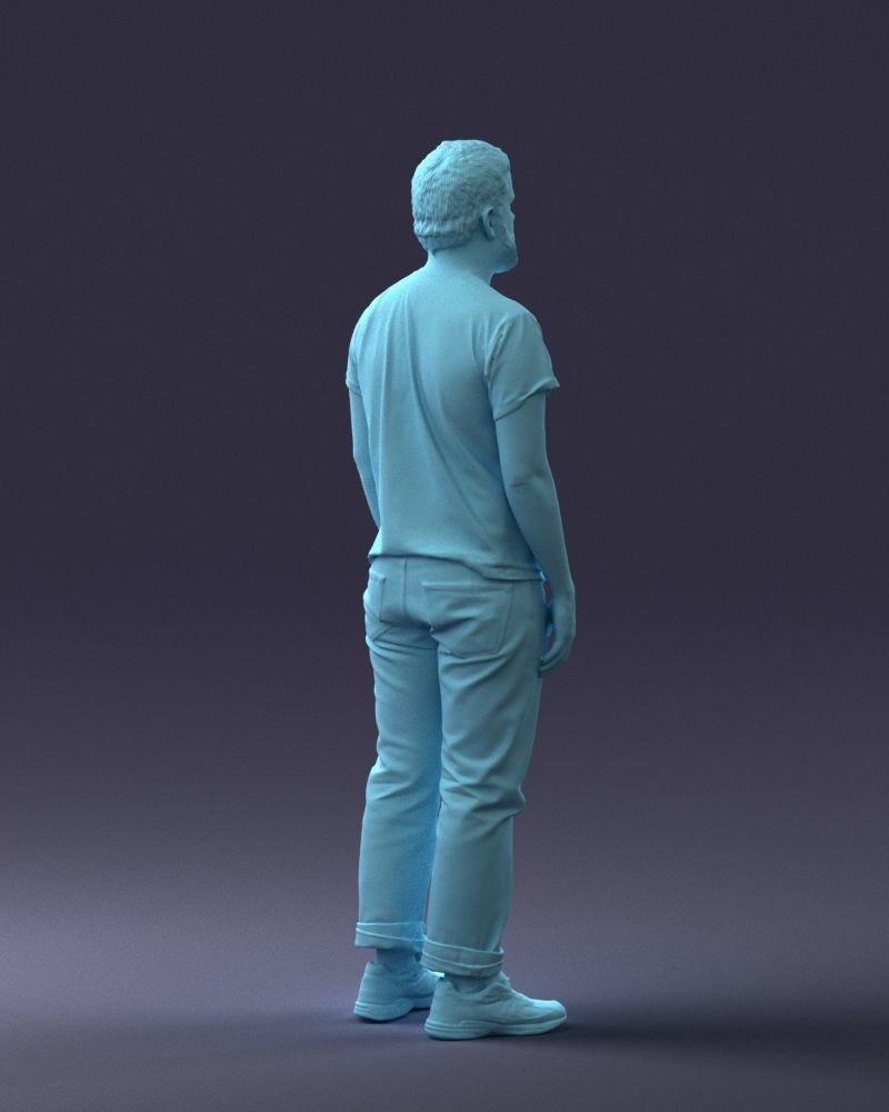 000127 Bearded Man in Graphic TShirt 0521 3dp 3D print model_37