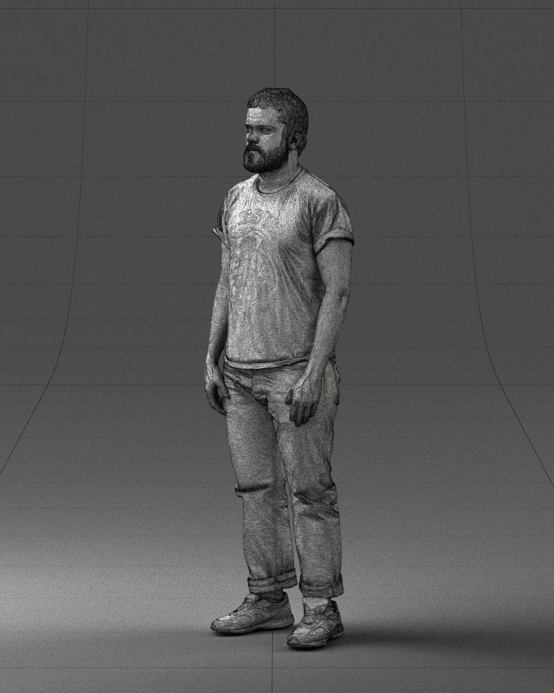 000127 Bearded Man in Graphic TShirt 0521 3dp 3D print model_71