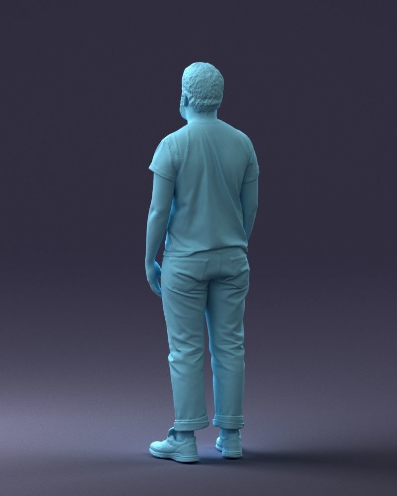 000127 Bearded Man in Graphic TShirt 0521 3dp 3D print model_49