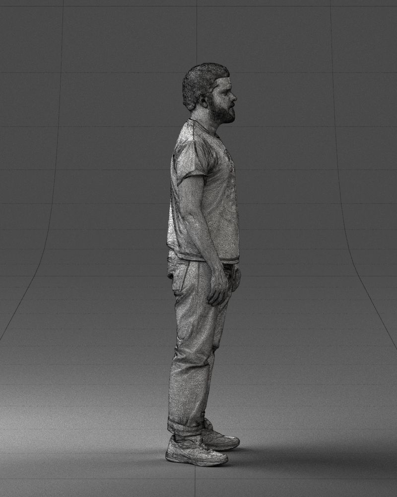 000127 Bearded Man in Graphic TShirt 0521 3dp 3D print model_29