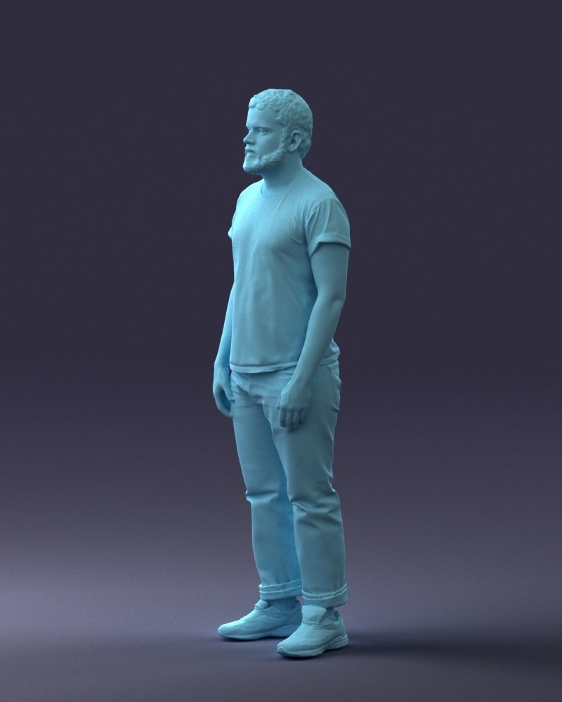 000127 Bearded Man in Graphic TShirt 0521 3dp 3D print model_67