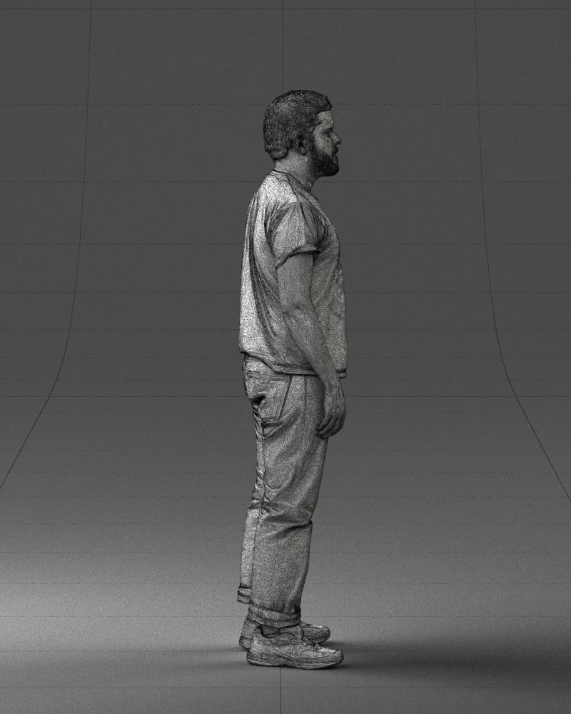 000127 Bearded Man in Graphic TShirt 0521 3dp 3D print model_32