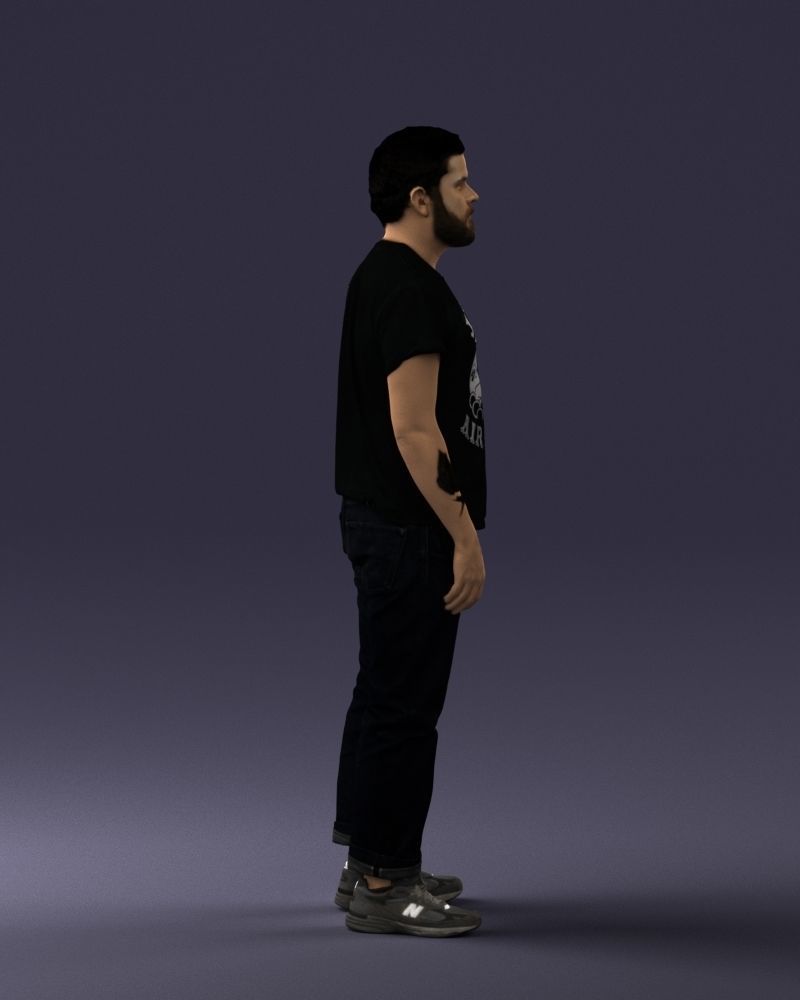 000127 Bearded Man in Graphic TShirt 0521 3dp 3D print model_30