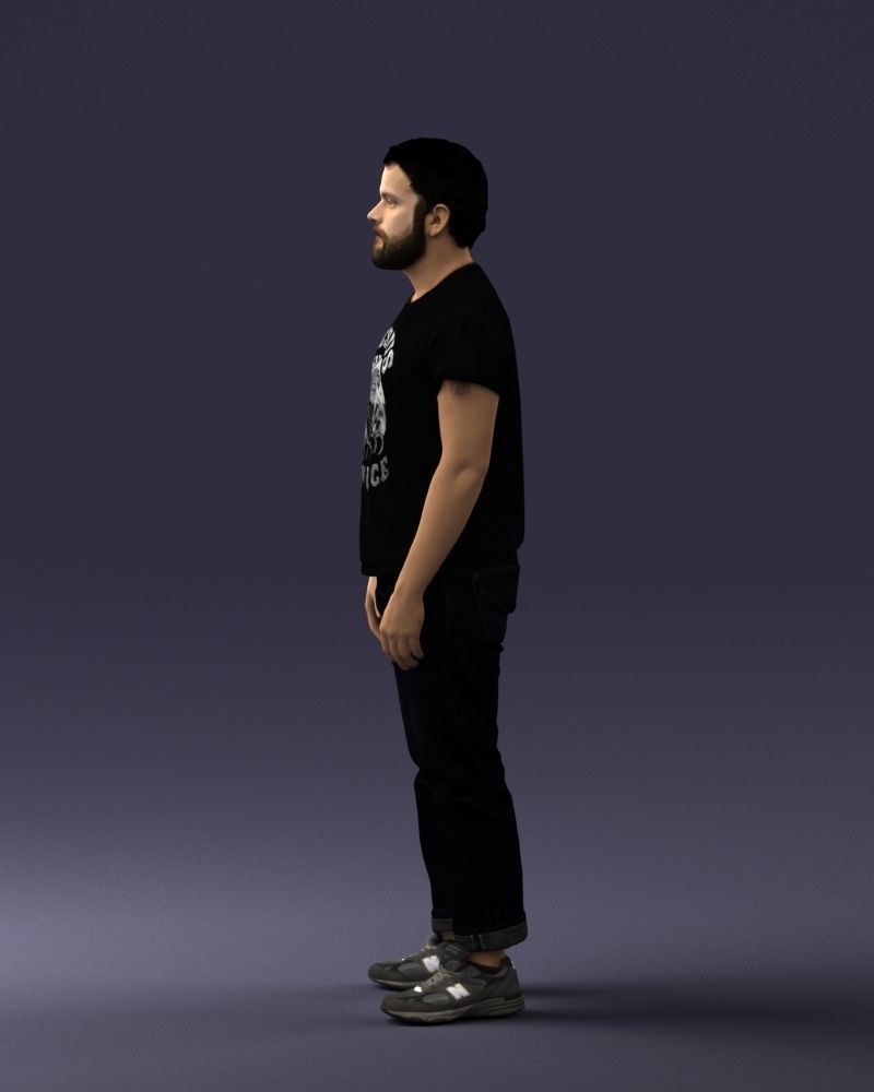 000127 Bearded Man in Graphic TShirt 0521 3dp 3D print model_60