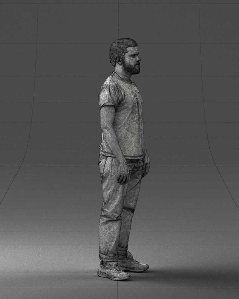 000127 Bearded Man in Graphic TShirt 0521 3dp 3D print model_26