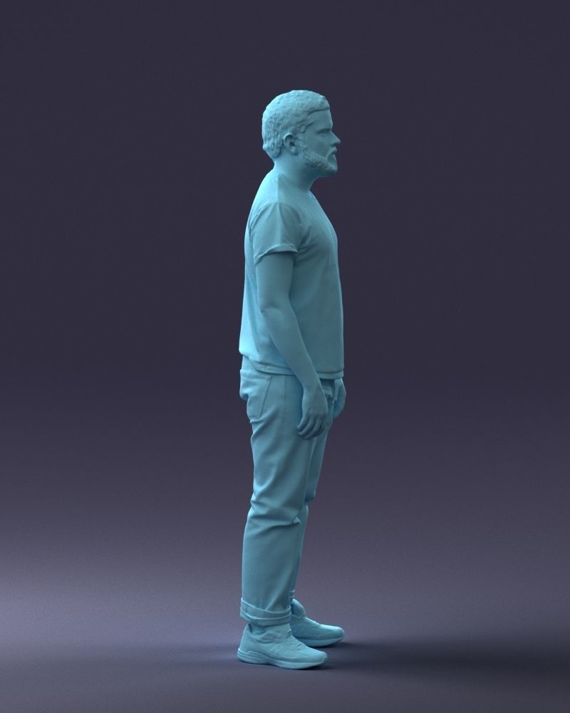 000127 Bearded Man in Graphic TShirt 0521 3dp 3D print model_28