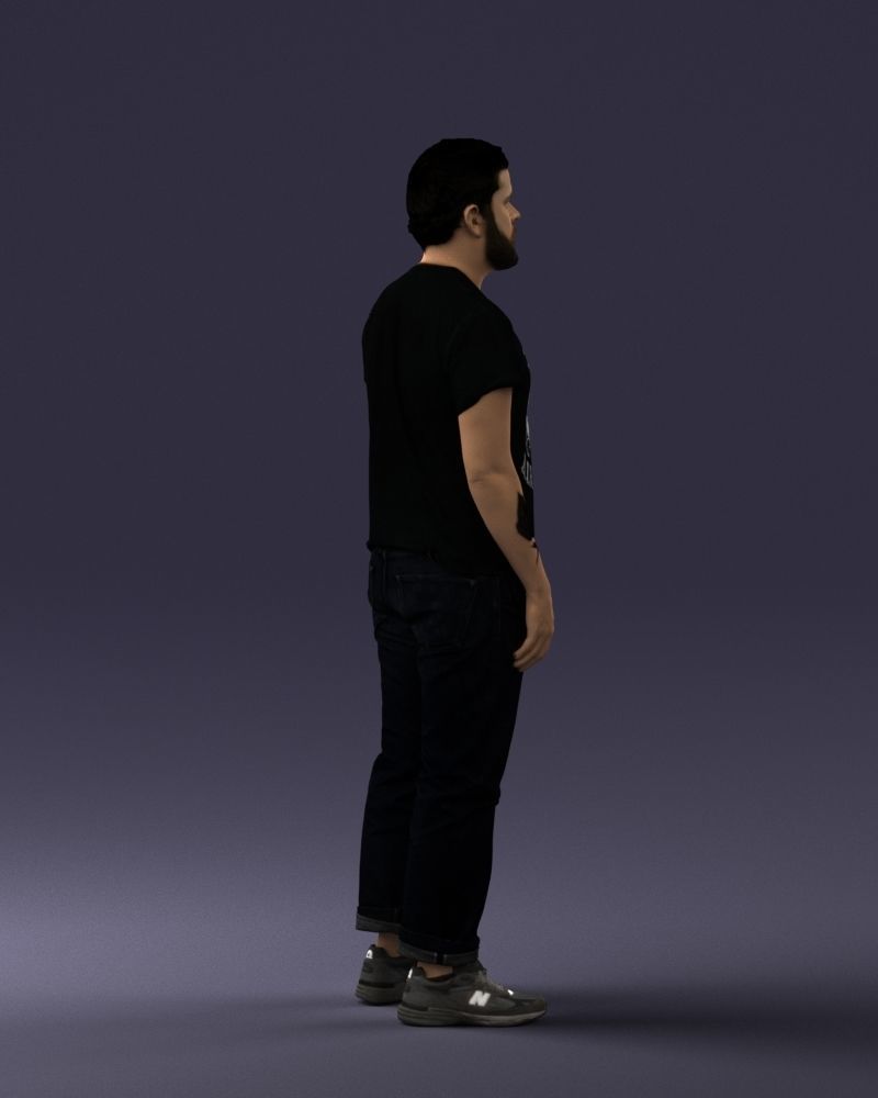 000127 Bearded Man in Graphic TShirt 0521 3dp 3D print model_33
