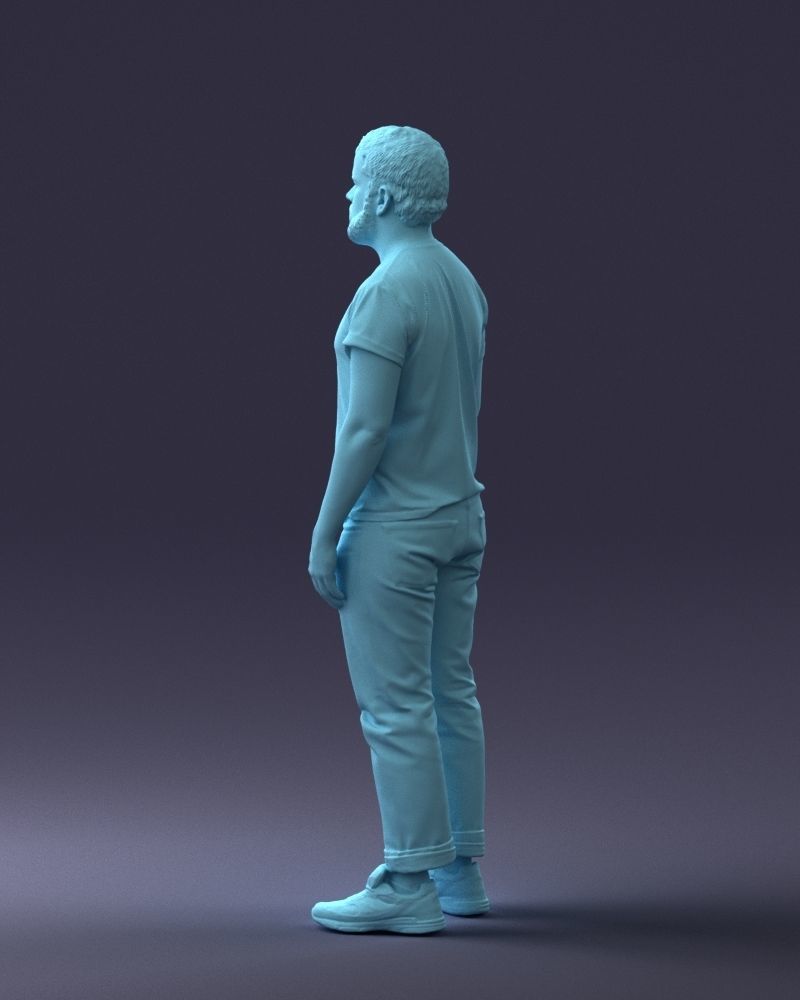 000127 Bearded Man in Graphic TShirt 0521 3dp 3D print model_55