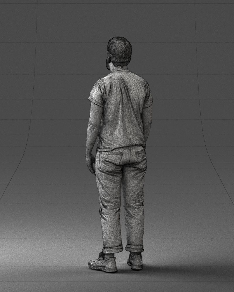 000127 Bearded Man in Graphic TShirt 0521 3dp 3D print model_50