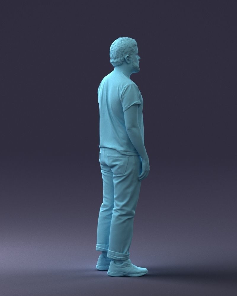000127 Bearded Man in Graphic TShirt 0521 3dp 3D print model_34