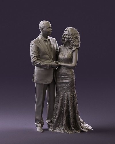 Man and woman hugs and smiling 0807 3D Print Ready 3D print model