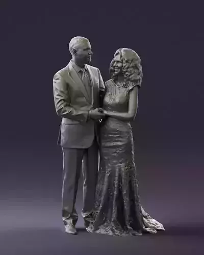 Man and woman hugs and smiling 0807 3D Print Ready