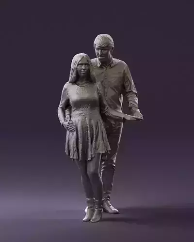 Man holding woman behind 0805 3D Print Ready