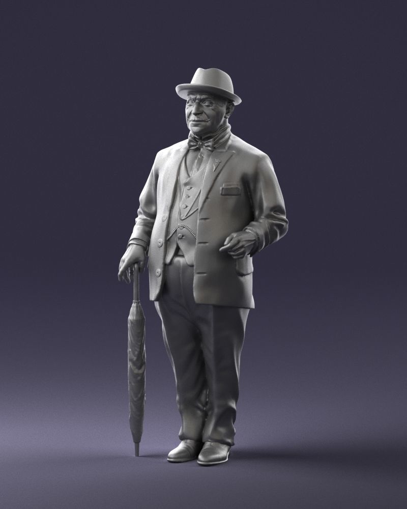 Man in light suit 0115 3D Print Ready 3D print model_31